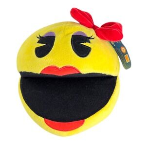 Ms. Pac-Man Plush Toy 7'' Bandai‎ Namco Yellow Stuffed Animal With Tags NWT